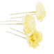 Fermaglio Per Capelli Con Fiori Delicati - giallo chiaro marmorizzato, 3 pz.