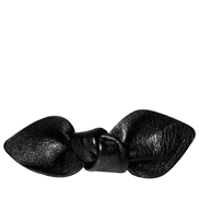 Leather Bow Small On Hair Clip Black