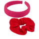 Cerchietto e Scrunchie in Maglia - fucsia e rosso