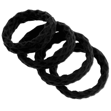 Elastic, supersoft, black, curved, 4 pcs