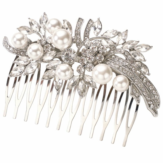Hair Comb With Pearls & Strass
