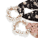 Scrunchie di perline con fiocco, rosa antico e nero, 2 pezzi.