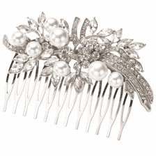 Hair Comb With Pearls & Strass