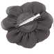 Fiore di stoffa in tessuto fine su clip, marrone grigio