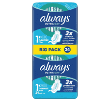 Ultra Serviette Normales Avec Ailes Grand Pack - 24 pcs.