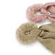 Fake Fur Scrunchie con Fiocco in Satin - rosa e beige