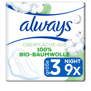 Ultra Binde Cotton Protection Night mit Flügeln 9 Stück