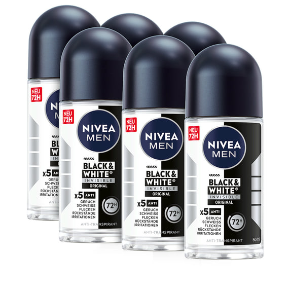 Multipack Black & White Invisible Original Roll-on Deo Male