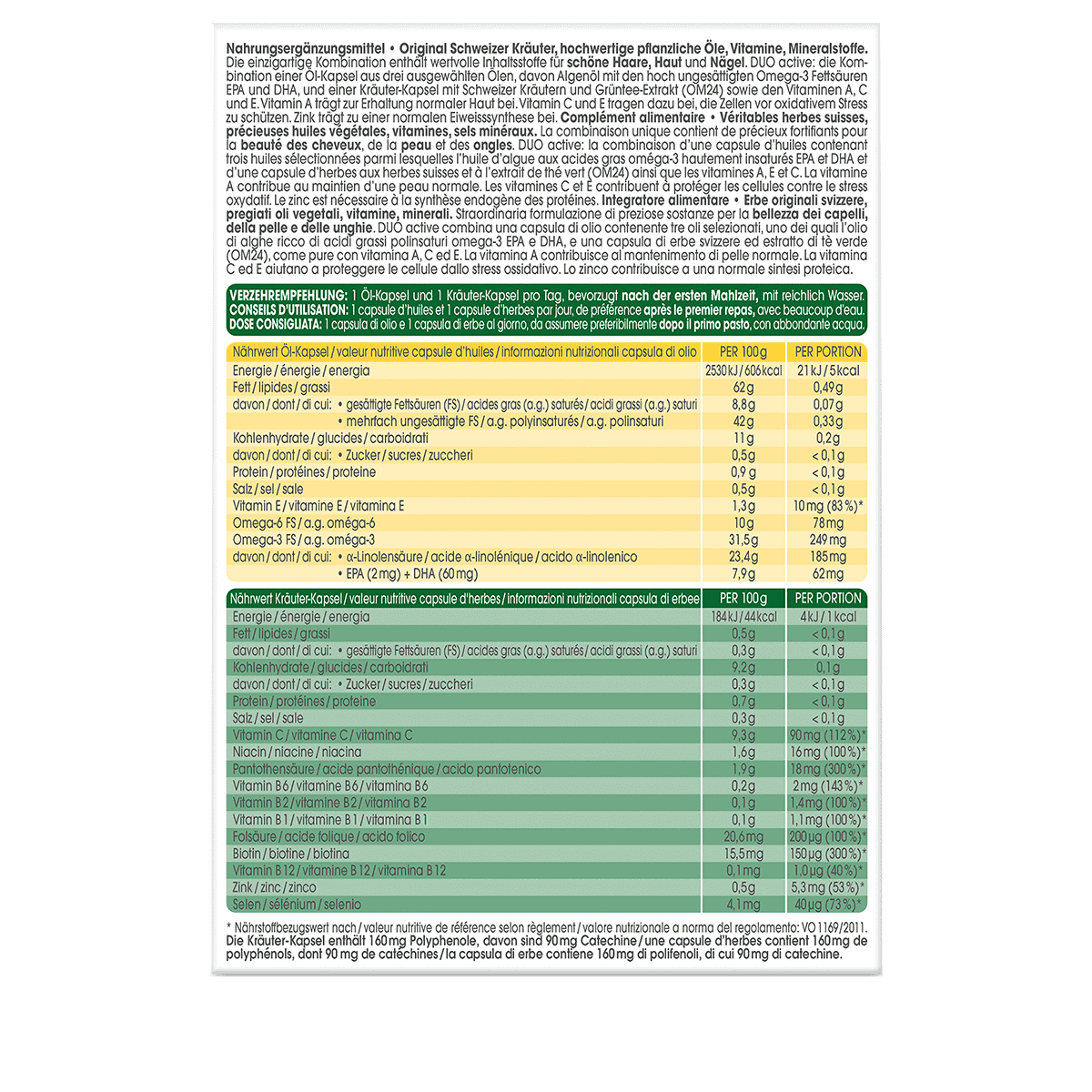 Rausch • Swiss Herbal Vitality Capsules 3 Month Pack •