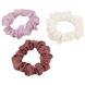 Kleine Scrunchies, transparent glänzend und uni Stoff, 5 cm Durchmesser, 3 Stück
