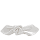 Leather Bow Big On Hair Clip White