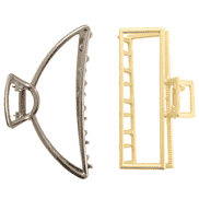 Haarklammer in matt gold und gunmetal Finish, Duopack