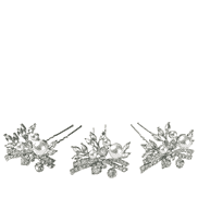 Verspielte Haarnadeln mit Perlen und Strass, 3 Stk., 7 cm lang