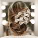 Leather Bow Small On Hair Clip White