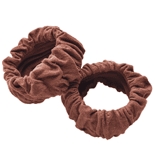 Chouchou pour cheveux, marron, 2 élastiques épais