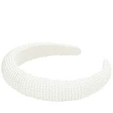 Serre-tête avec perles, 3 cm, coloris blanc cassé