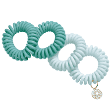 Sprial Élastique Yoga 4 cm 4 pièces, mat, menthe claire et menthe poivrée