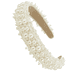 Breiter Haarreif mit Perlen & Strass - Ivory