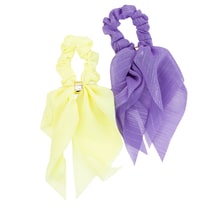 Scrunchie con fiocco, anello d'oro, filato lucido