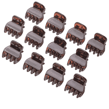 Mini-Pinces à Cheveux, 1.5 cm, 12 pcs. - Havane