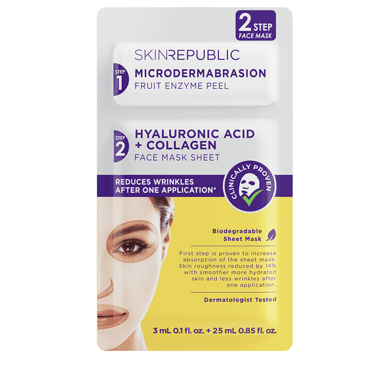 2 Step Hyaluronsäure & Kollagen Gesichtsmaske