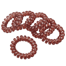Élastiques À Cheveux Spirale, Ø 4 cm, 6 pcs. - Havane / Tortoise