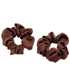 Scrunchie In Satin 2 pz. - Marrone