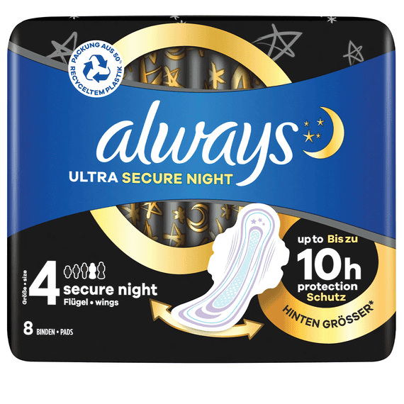 Secure Night Assorbenti Igienici con Ali - 8 Pz.