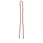 Invisible Hair Pins, waved, U-shaped, 75 mm - with exopy drop, 250 pcs, brown