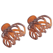 Pinces à cheveux crabe Oktopus de grande taille, 70 mm, havane mates, par 2
