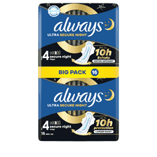 Ultra Serviette Secure Night Avec Ailes Grand Pack - 16 pcs.