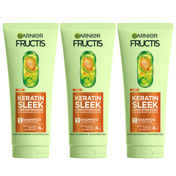 Trio di shampoo Keratin Sleek per capelli lisci
