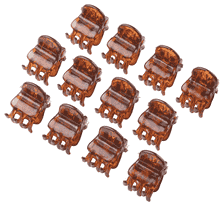 Mini-Pinces à Cheveux, 1 cm, 12 pcs. - Havane