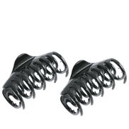 Pinces à cheveux crabe rondes, de grande taille, 80 mm, noires, par 2