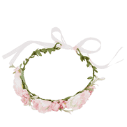 Flower wreath with ribbon for children, pink