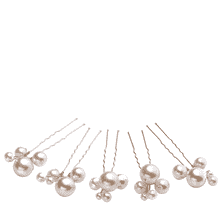 Forcine per capelli perle, oro, avorio, 5 pezzi