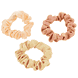 Piccoli scrunchie, tessuto trasparente, lucido e in tinta unita, 5 cm di diametro, 3 pezzi