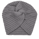 Berretto a turbante in maglia, grigio
