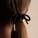 Hair Tie Bow Metal Plain Black