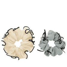 Scrunchie Set - Bianco & Grigio