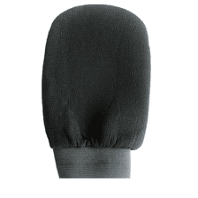 Doppelhandschuh Peeling/Mousse Auftragung