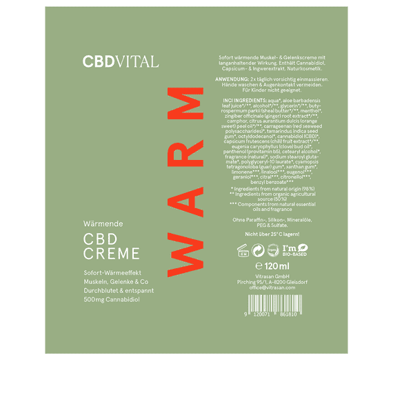 Crème chauffante au CBD