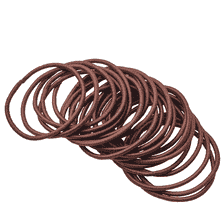 Élastiques À Cheveux, Fin, Ø 40 mm, 24 pcs. - Marron