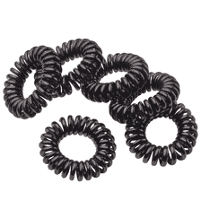 Élastiques À Cheveux Spirales Ø 3 cm, 6 pcs. - Noir
