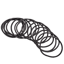 Hair elastic, without metal closure, thin, black, 15 pcs.