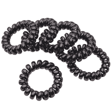 Élastiques À Cheveux Spirale, Ø 4 cm, 6 pcs. - Noir