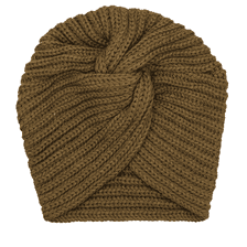 Berretto a Turbante in Maglia - kaki