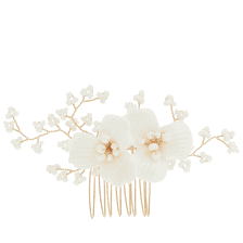 Hair Comb With White Flowers