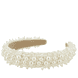 Breiter Haarreif mit Perlen & Strass - Ivory