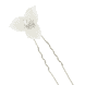 Épingles À Cheveux Avec Fleurs En Céramique & Perles - Argenté